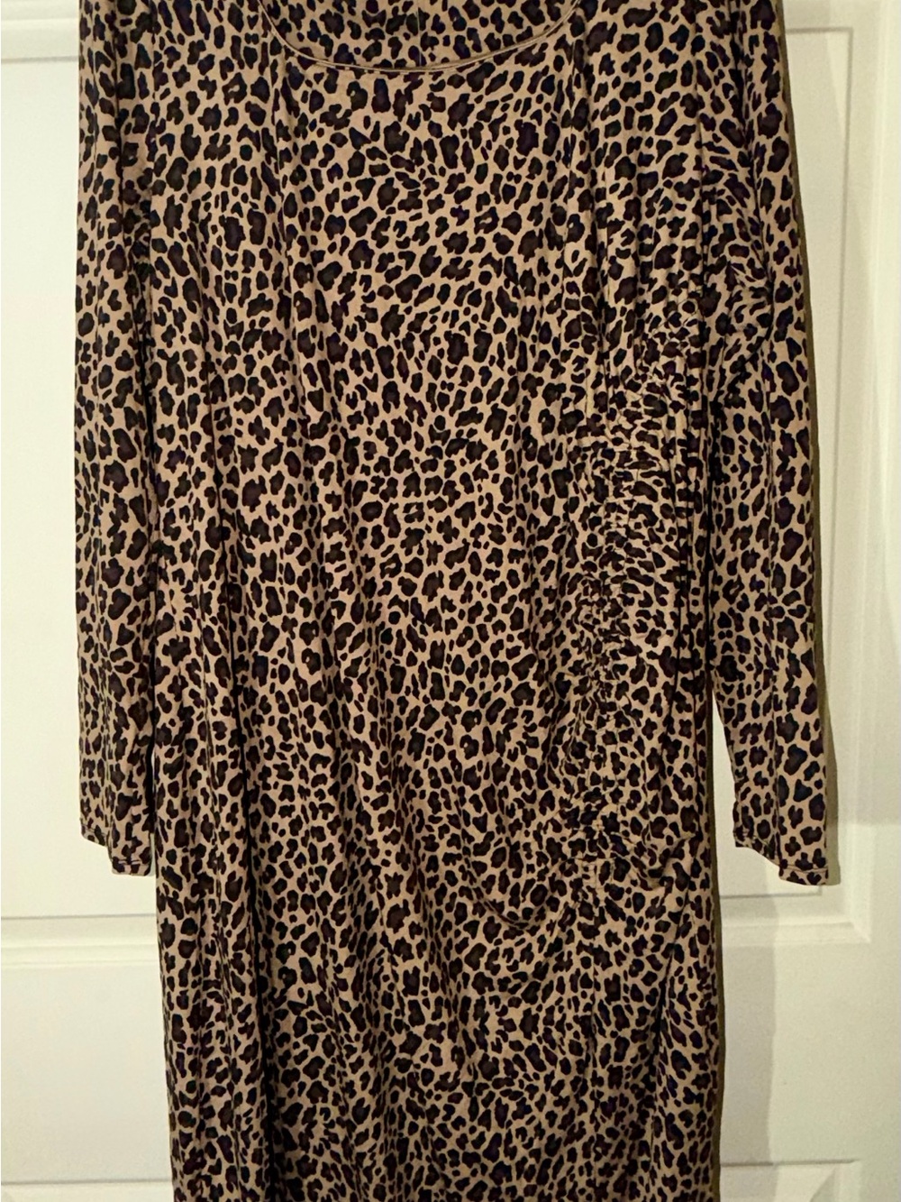 Isabel by Ingrid & Isabel Animal Print Long Sleeved Ruched Maternity Dress XL
